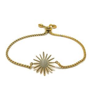 NWT RS Full Circle Adjustable Slide Bead Box Chain Gold Sunburst Bracelet 🎉🎉